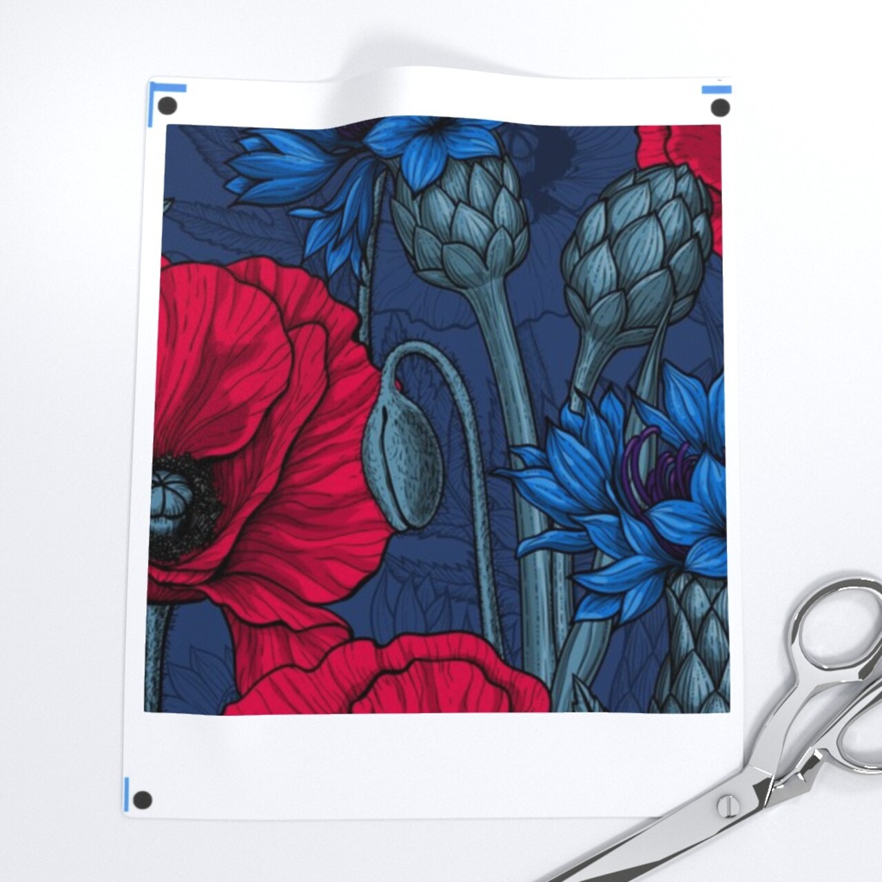 Maximalist Floral Saturated Flowers Botanical Wildflower Rich Bold Lush Custom Printed Fabric by Spoonflower Various Fabrics by the Yard or Fat Quarter